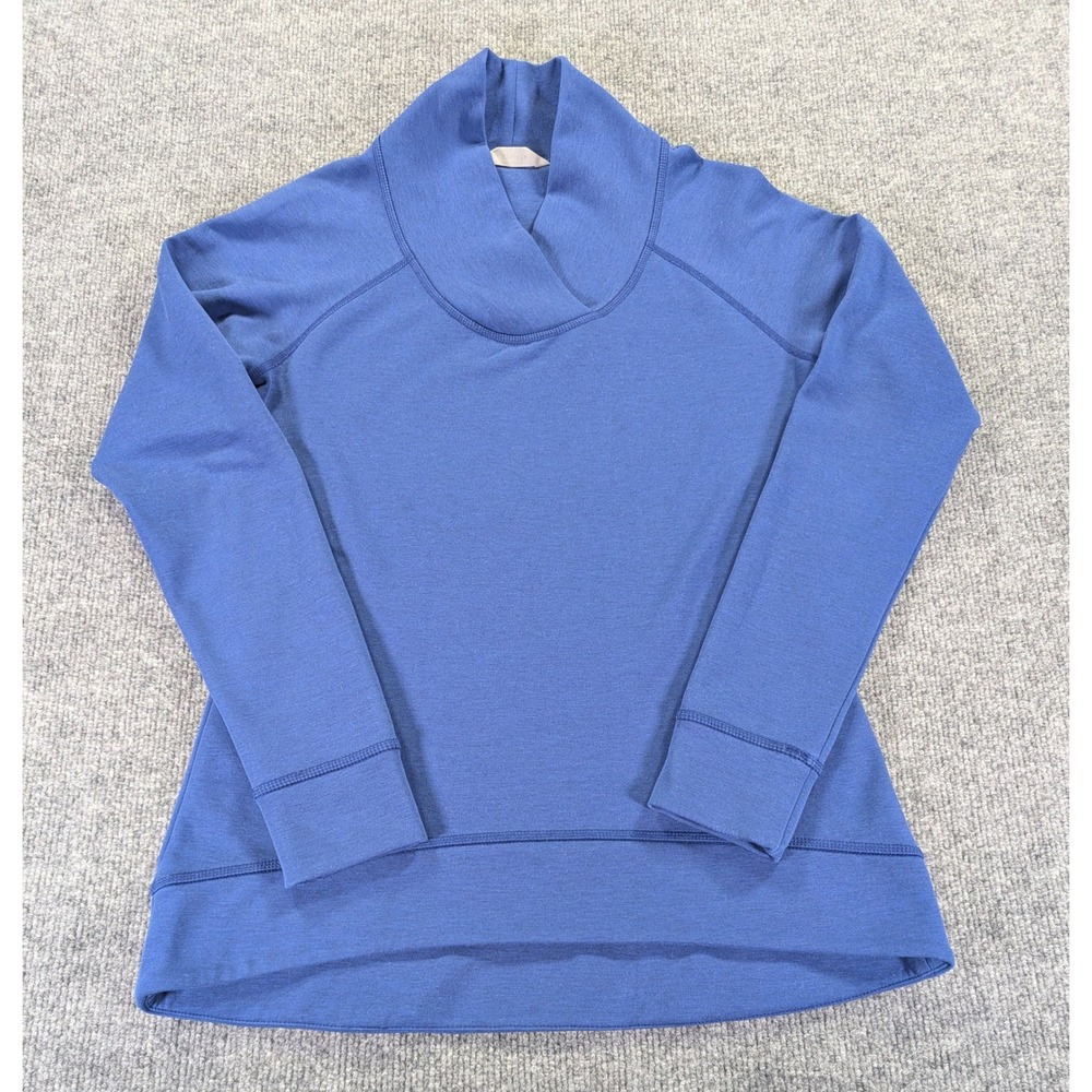 Athleta Womens Blue Wool Blend Cowl Neck Pullover Top XS 138496-04 HOL15